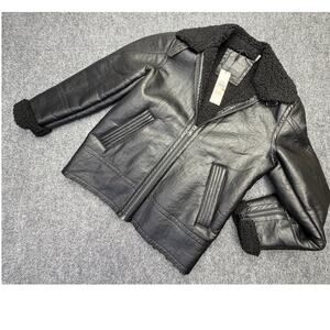 Calvin Klein Mens S Faux Leather Sherpa Lined Moto Jacket Black NWT